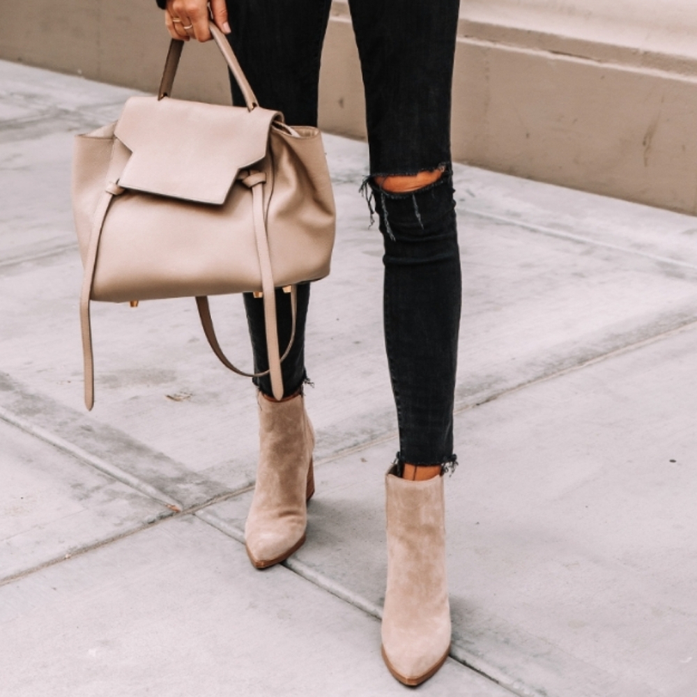 Women's Nude Suede Boots